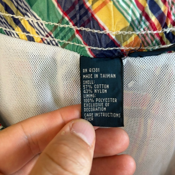 Vtg Polo Ralph Lauren Swim Trunks Colorful Plaid Mesh Lined Mens XXL 4.5” Inseam - Picture 8 of 9